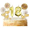 Nirecu Candeline Compleanno Numeri 18,Candeline 18 Anni,3D Candele Compleanno,Candele Decorative Torte,Candela Numeriche per Feste e Compleanni,Matrimoni,Anniversari
