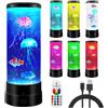 PORFOYO Lampada a LED con fantasie di meduse, lampada a lava rotonda, lampada a lava con meduse con 17 modalità di cambio colore, telecomando, lampada a lava per luce d'atmosfera, luce notturna
