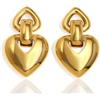 Bottega della Principessa Orecchini Cuore in Acciaio Inossidabile Dorato - Orecchini Bold - Anallergici e Resistenti all' Acqua - Idea Regalo Donna