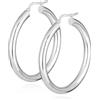 NKlaus Coppia di orecchini a cerchio in argento 925, rotondi, 4 mm di larghezza, eleganti orecchini da donna, stile senza tempo, ideali per abiti eleganti, 25mm, Argento sterling