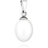 NKlaus collana ciondolo perla d'acqua dolce argento 925 12x9mm donne perla ciondolo amuleto 13618