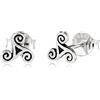 NKlaus Coppia di orecchini a perno Triskel celtici in argento 925 Orecchini scandinavi celtici 3037