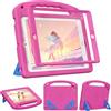 LKOOZO Custodia Bambini per iPad 9ª/8ª/7ª Generazione (iPad 10,2 2021/2020/2019), Custodia Antiurto con Pellicola Protettiva, Rosa