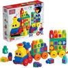MEGA Bloks - Impara con il treno, trenino con blocchi dell'alfabeto per imparare le lettere e suoni realistici, Giocattolo per Bambini 1+ Anni, FWK22