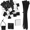 SZCXDKJ Confezione da 100 fascette autoadesive con cuscinetti adesivi multiuso (fascette in nylon nero, lunghezza 150 mm, larghezza 18 mm), per casa e ufficio