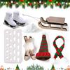 Siyrdxcbt 7 Pezzo Accessori per Gnomi di Natale Decorazione Mini Sci Tra Cui Cappelli Sciarpa Slitta Gnomo in Miniatura Impronte Babbo Natale Scarponi da Sci e Sci per Decorazioni Paesaggistiche per Feste