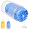 Ubbi Sunsqueeze Sunscreen Applicator, Refillable Roll On, Soft Silicone Bristles for Baby and Toddlers, Easy to Clean, Dishwasher Safe, Holds 3.38 Fluid Oz, Kids Summer Camp, Blue & Yellow