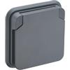 DEBFLEX - Cyklone - Presa esterna impermeabile completa - Presa elettrica da parete IP55 - Interno/Esterno - Installazione a incasso - Antracite - 75 x 75 x 65 mm