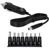 Uoww 12V 5A Caricabatteria Auto Universale con 8 Connettori, Adattatore di Alimentazione DC 5.5 x 2.1mm, Cavo di 1.2m per Altoparlanti, DVR Auto, GPS, Laptop, Speakers, Cameras, Router e Altri Dispositivi