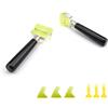 KLEHOPE Rullo Fonoassorbente per Auto 2 Pezzi 30 mm + 50 mm, Rullo Silicone Testa in Silicone, Strumento Professionale Ruota Lnsonorizzata con 6 Raschietti, per Sigillatura Bordi, Saldatura