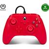 PowerA Controller cablato Xbox Series X|S - Rosso, gamepad, controller per videogiochi cablato, controller di gioco, funziona con Xbox One