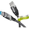 Goobay 70498 Cavo da USB-A a RJ45 Ethernet CAT 6 per una connessione Internet cablata stabile con router/Modem/Switch di rete/Sostituisce l'adattatore da USB a RJ45 / 1 Gbit/s / 2 metri