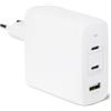 Amazon Basics Caricabatterie da Parete Nano GaN USB-C con Ricarica Rapida, 120W a 3 Porte per Laptop, Tablet e Smartphone, Bianco