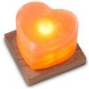 Lampade di Sale Store Lampada di Sale Himalayano USB Rosa scolpita a forma di Cuore 600 g con luce Led RGB e base in legno