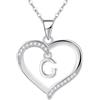Cosie Lily Donna Ciondolo Cuore Collana con Iniziale A-Z, Argento 925 Femmina 26 Lettera Personalizzate Collane Bambina Regalo Ragazze Fidanzata Amici Figlia Compleanno G