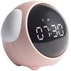 Chesoon Sveglia per Bambini Allenatore del Sonno per Bambini Carino Digitale ad Attivazione Vocale Luce Notturna Rilevazione della Temperatura Funzione Snooze USB Ricaricabile Rosa