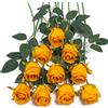 DuHouse 10 rose artificiali di seta per bouquet di fiori finti lunghi steli per decorazioni per matrimoni e feste (arancione)