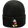 Disney Mickey Mouse Knit Light Winter Beanie Hat per Uomo, Nero, S/L