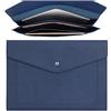 Wason Porta documenti A4 Espandibile Custodia per Buste in Pelle PU-Tasche di Grandi Dimensioni per Fatture Cartacee Cancelleria Tablet e PC Lavoro Studio Viaggi(Blu scuro)