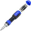SHARDEN Cacciavite a cricchetto 13 in 1, set di punte regolabili, multifunzione, tutto in uno, con testa piatta Torx Security, Phillips, esagonale, quadrato e cacciavite da 1/4