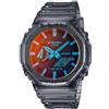 Casio G-shock beach time lapse (45,4 mm) quadrante blu rosso/cinturino in resina grigia GA-2100TLS-8AER