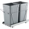 VEVOR Pattumiera Estraibile, ca. 30,6 L x 2, Doppi Contenitori per Rifiuti da Cucina Sottotop, Cestino per la Raccolta Differenziata con Sistema Scorrevole, Estensione Completa e Maniglia Grigio