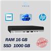 HP PC DESKTOP HP 800 G5 MINI INTEL 9T RAM 16GB SSD 1000GB WIN 11 PRO RICONDIZIONATO