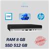 HP PC DESKTOP HP 800 G5 MINI INTEL 9TH RAM 8GB SSD 512GB WIN 11 PRO RICONDIZIONATO