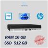 HP PC DESKTOP HP 800 G5 MINI INTEL 9TH RAM 16GB SSD 512GB WIN 11 PRO RICONDIZIONATO