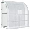Outsunny Serra Addossata a 3 Livelli con Porte e Finestre Avvolgibili, in PE e Acciaio, 200x100x215 cm, Verde e Bianco | Aosom Italy