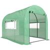Outsunny Serra a Tunnel per Orto 3x2x2 m in Acciaio e PE Anti UV con Porte Avvolgibili e Finestre, Verde | Aosom Italy