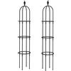 Outsunny Set 2 Supporti per Piante Rampicanti Alti 1.7 m in Acciaio Antiruggine con Decorazioni, Nero | Aosom Italy