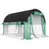 Outsunny Serra a Tunnel 3x2 m con Rete Ombreggiante Extra, Finestre e Ingresso a Zip, in PE e Acciaio, Verde | Aosom Italy