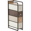 HOMCOM Cassettiera Salvaspazio con 4 Cassetti Pieghevoli in Tessuto, Acciaio e Legno, 20x47x84.5 cm, Multicolore | Aosom Italy