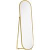 HOMCOM Specchio a Figura Intera da Terra con Supporto Pieghevole, Vetro e Metallo, 50x4x180 cm, Oro | Aosom Italy