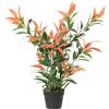 HOMCOM Photinia artificiale con 300 foglie, rami regolabili, 45 x 45 x 90 cm, Rosso e Verde | Aosom Italy