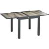 Outsunny Tavolo da Giardino Allungabile per 6 Persone in Plastica e Alluminio, 80/160x80x75 cm, Beige | Aosom Italy