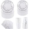 Ceiliwen Set Stoviglie per Feste con Puntini Argento per 25 Ospiti - Piatti di Carta da 22,9 cm e da 19,1 cm Bianchi e Argento, Bicchieri, Tovaglioli - Stoviglie Eleganti per Matrimonio, Anniversari