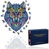 ieron Puzzle in Legno da 200 Pezzi, Lupo 9,13x11,8, Scatola Puzzle Unica a Forma di Animale, Idea Regalo di Compleanno e Natale per Bambini, Adulti, Ragazze, Ragazzi, Giochi per Famiglie e Hobby