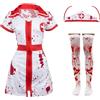 I LOVE FANCY DRESS LTD Costume da infermiera Zombie, con calze macchiate di sangue, infermiera sanguinosa con abito sanguinoso, cappello e calze - taglie UK 6-22