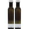 Mikken 2 bottiglie di olio da 250 ml, in vetro verde e marrone, da riempire autonomamente, con 2 etichette