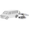 BRISA VW Collection - Volkswagen Portachiavi Vintage in Metallo smaltato, per Chiavi/Zaino/Borsa, Bus T5/T6 Design (Bus Classico/Bianco)
