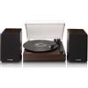 Lenco Giradischi Lenco LS-200WD 33-45rpm con altoparlanti 2x 10W Bluetooth/3.5mm/CD/MP3 Nero/Marrone [LS-200WD]