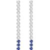 Tuscany Silver Orecchini pendenti 2.4 x 33 mm con zirconi bianchi e blu placcati rodio in argento sterling per donna