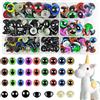 HavaCue ㅤ HavaCue 114 Pezzi 12-18MM Occhi Amigurumi con Naso di Sicurezza, Multicolore Occhi per Amigurumi, Occhi per Pupazzi in Plastica con Guarnizione, Uncinetto Bambola di Peluche Animale Occhi di Sicurezza