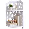 HornTide Breve Moda Organizzatore rack 2-Tier angolo mensola per cosmetici Doll vaso-pianta integratori di vitamine Caddy fai da te scrivania Decorazione della tavola di legno-Plastic Composites