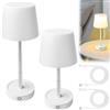 BAIFULAI 2 lampade da tavolo a LED ricaricabili tramite USB, lampada da tavolo telescopica, regolabile in altezza, luce gialla calda, lampada da tavolo touch, lampada da comodino, camera da letto
