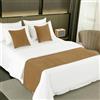 AMBERIS Bed Runner Single Layer Chenille Marrone, Sciarpe da letto in stile moderno per la casa e le decorazioni dell'hotel (Fodere per cuscini vendute separatamente)
