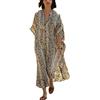 YOUKD Women's Summer Cardigan Maxi Bohemian Dress Beach Coverup Robe Long Kimono One Size