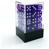 BESCON DICE Bescon - Set di 36 dadi a 6 lati, 12 mm, scatola per mattoni da 91,4 cm, matrice a sei lati da 12 mm, viola traslucido con punte bianche